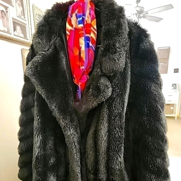 Vintage mob wife possibly Faux fur coat jacket maximalist goth party holidays - Picture 2 of 11